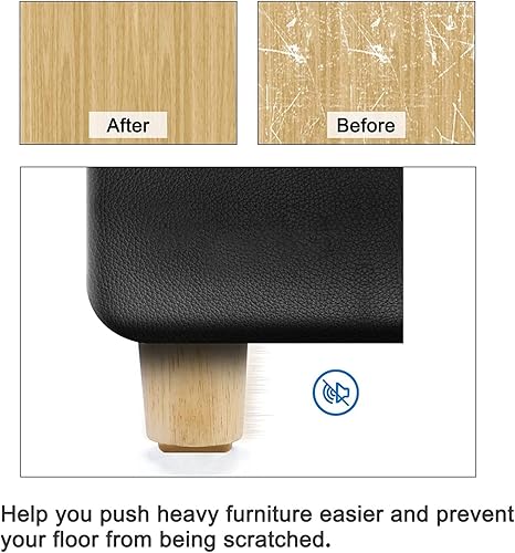 Miniatura 4 de Hoixin Protectores de patas de silla, fundas de patas de madera dura, tapas de protección de taburete, deslizadores de silla, 30 piezas duraderas de