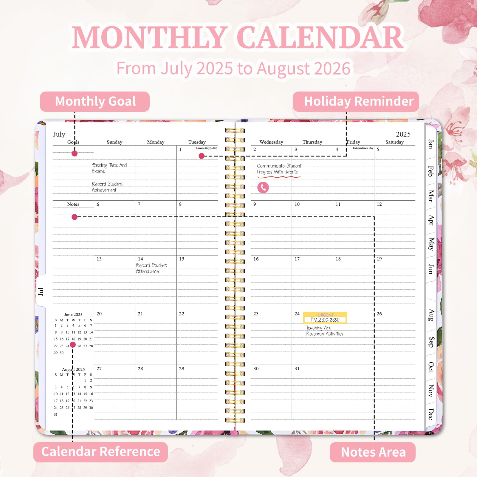 2025-2026 Academic Planner (July 2025 - June 2026) - A5 Weekly