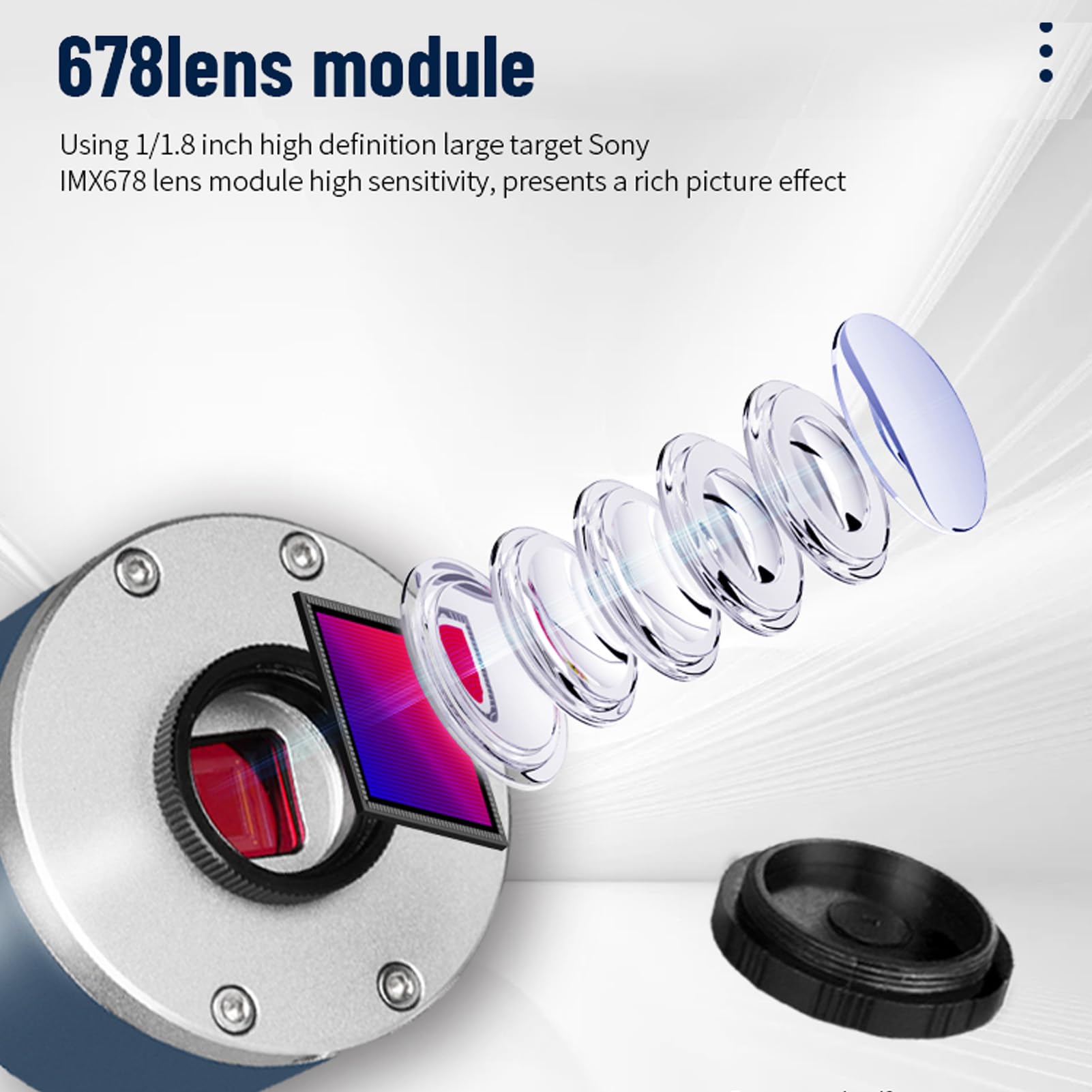 Cámara Microscópica 4K con Sensor IMX678 y Lente de 1/1,8 Pulgadas para Laboratorio Microscopio Digital Cámara de Vídeo y Fotografía con Salida Dual UE