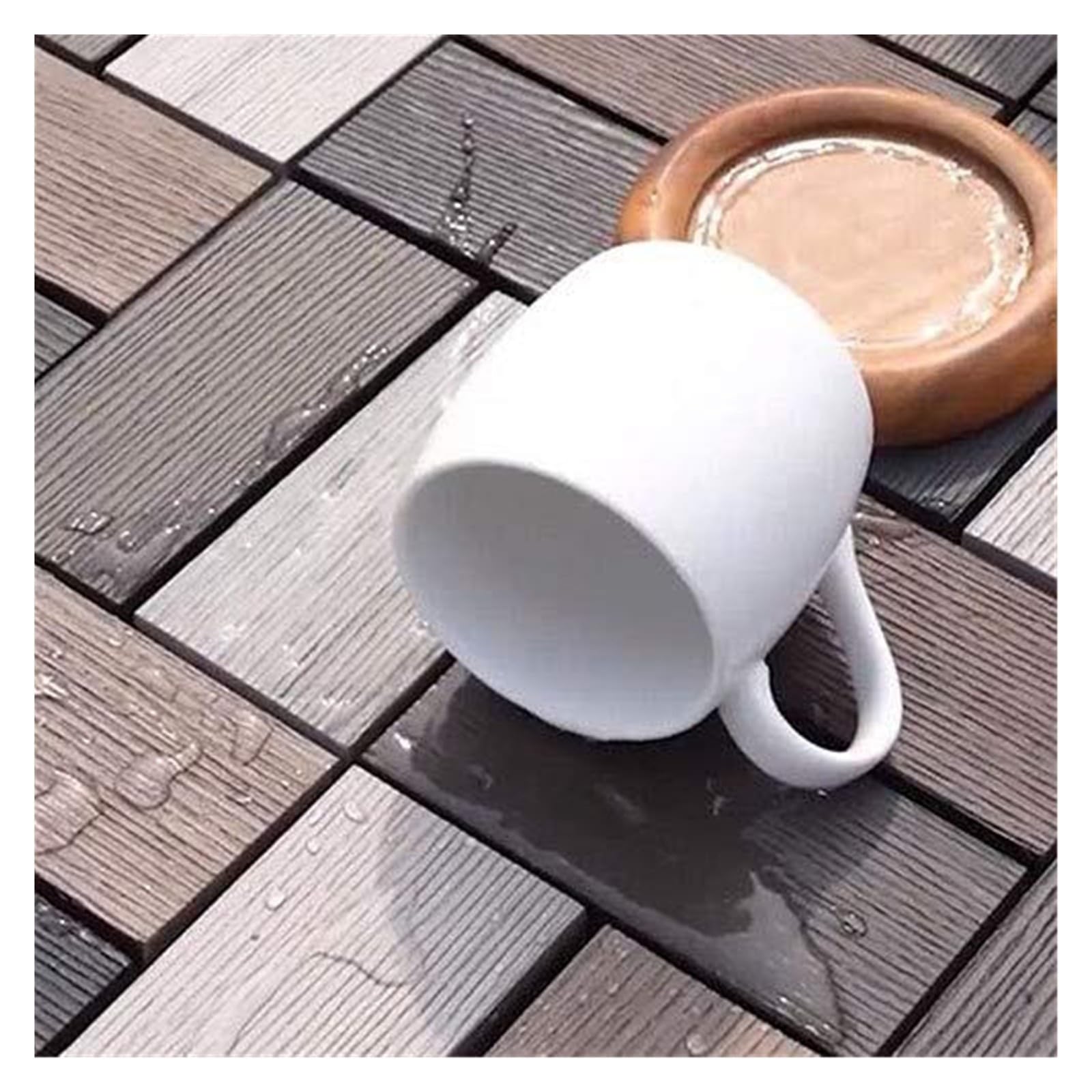 Azulejos de cubierta de patio compuestos de plástico y madera, 1 unidad