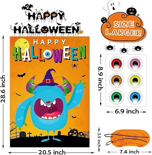 Miniatura 9 de Pin de Halloween de la cola del juego de la araña en la web, juego de fiesta de Halloween para niños, Halloween Pin The Tail Halloween fiesta