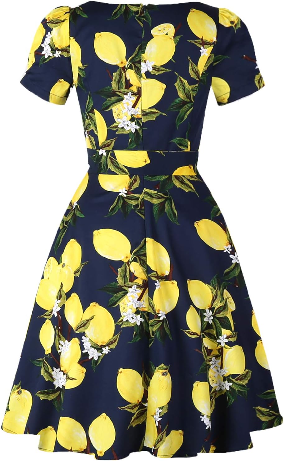 GOOBGS Women's 1950s Vintage Puff Sleeves Cocktail Rockabilly Swing Retro Dress with Pockets New - Image 3