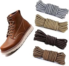4 Pairs Round Shoelaces for Mountain Boots and Sports Shoes, 4 mm, 120 cm – for Work Shoes, Women or Men