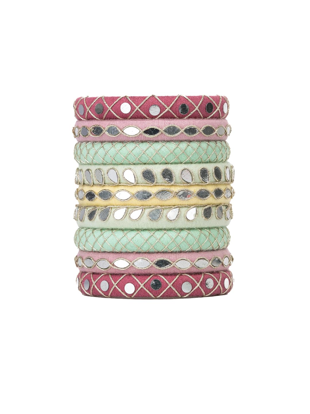 Taasha Craft Janya light shade handmade cotton thread Navratri bangles set For Women & girls Size 2.10 Set of (9 Bangles) (B0DF5TN7TT) Amazon Price History, Amazon Price Tracker
