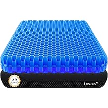 20" Gel Seat Cushion for Long Sitting Pressure Relief - Jumbo &amp; Thick Gel Cushions for Office Chairs - Tailbone Pain Relief Cushion, Sciatica &amp; Back Support, Wheelchair Cushions &amp; Car Seat Cushion