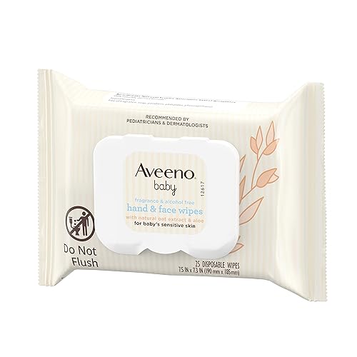 Miniatura 14 de Aveeno Baby Toallitas para manos y cara sin fragancia con extracto de avena y aloe, toallitas limpiadoras e hidratantes para pieles sensibles, sin