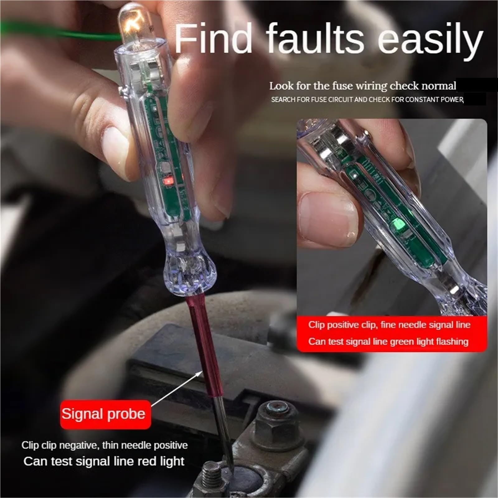 Spannungsmesser 5er-Pack Auto-Inspektionswerkzeu Testlicht Teststift Autoreparatur 12V