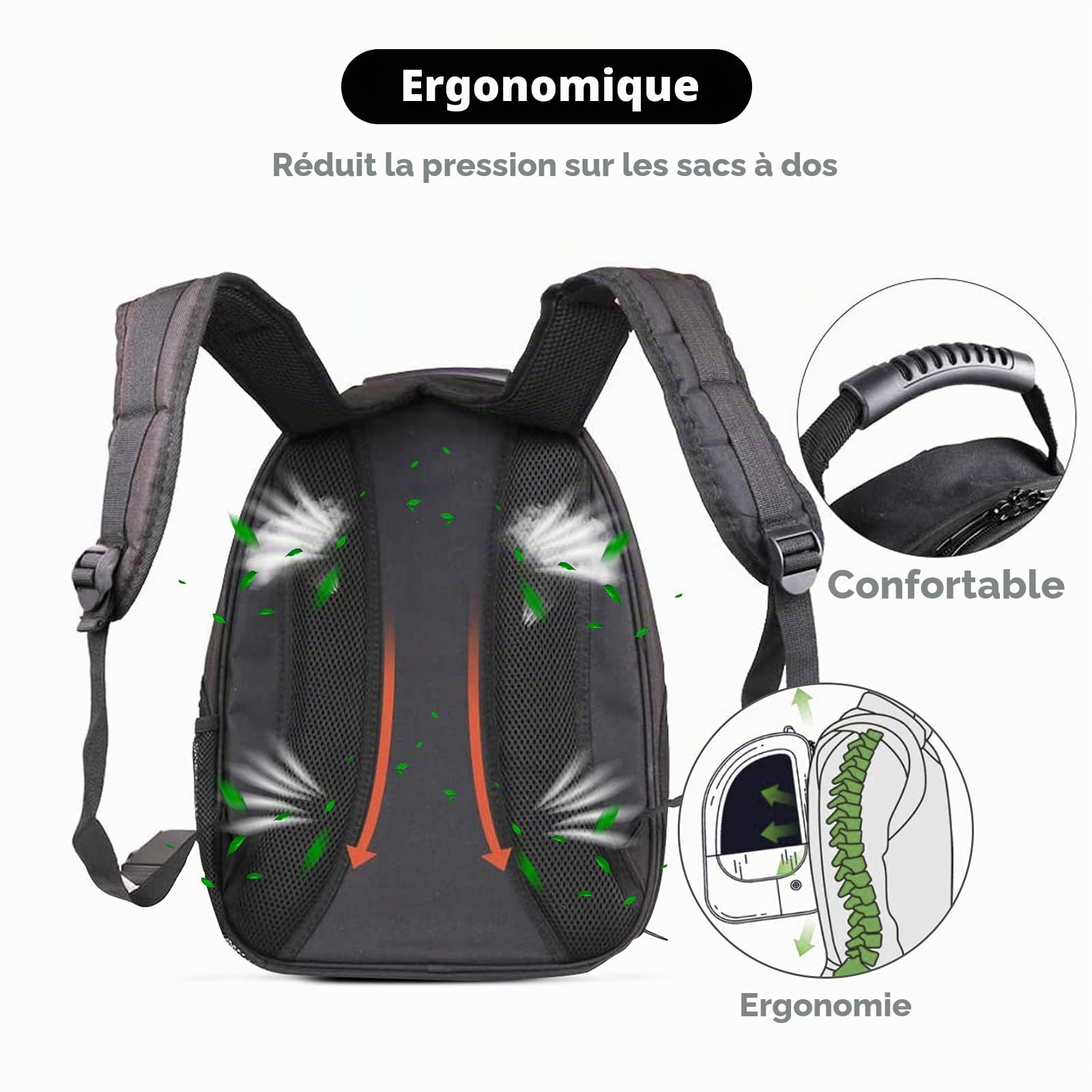 PETCUTE Sac à Dos pour Chats à Bulles,Respirant,Sac à Dos pour Animal Domestique avec Tapis Amovible et Poche Latérale,Faire de la Randonnée, Visiter des Cliniques Vétérinaires