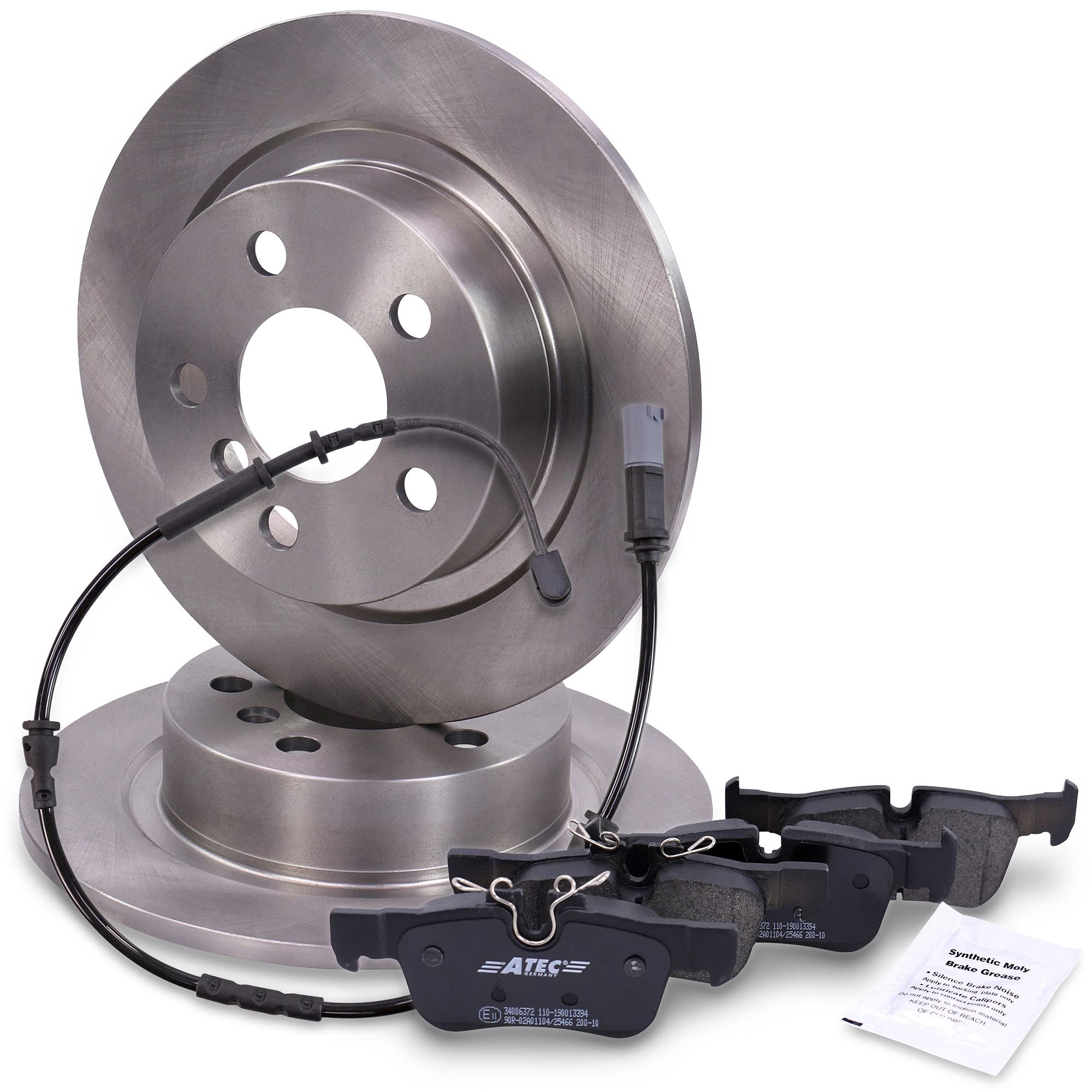 ATEC Germany Set freni asse posteriore dischi freno Ø 280 mm completi + pastiglie freno posteriori Compatibile con BMW Serie 2 Active Tourer (F45) Gran Tourer (F46), X1 (F48), MINI CLUBMAN (F54)