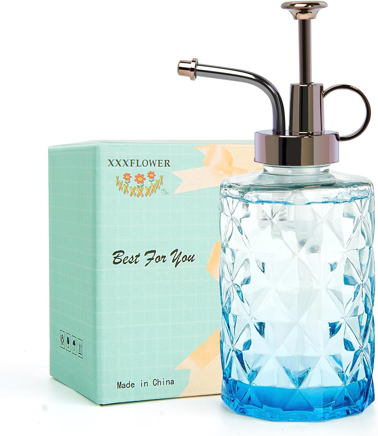 XXXFLOWER Upgraded Glass Plant Mister Spray Bottle 0.33L/11.15oz Decorative Spritzer Watering for Indoor House Plant Spritzer Succulent Watering Bottle