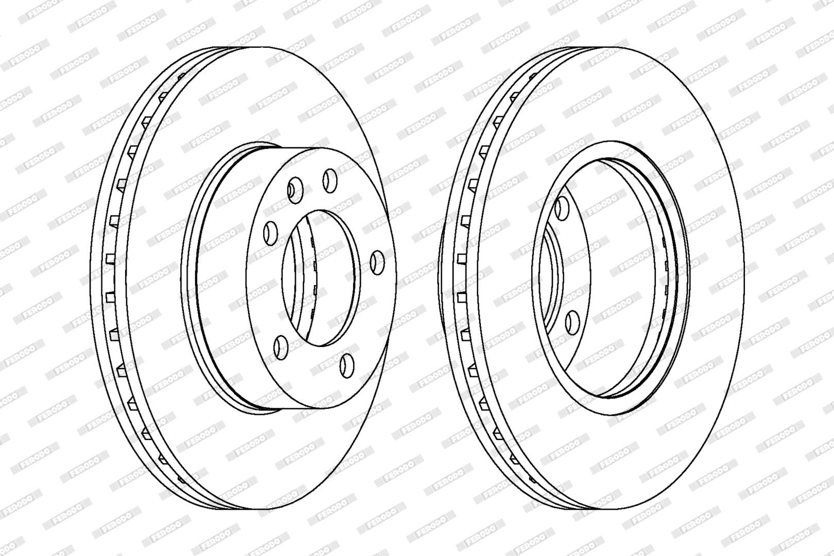 FERODO DDF1217C-1 2x Disque de frein Avant Ø305mm Hauteur: 78mm Épaisseur: 28mm ventilé Compatible avec RENAULT Master 2 Van FD Master 2 Camion plate-forme/Châssis ED/HD/UD Master 2 Bus JD, OPEL