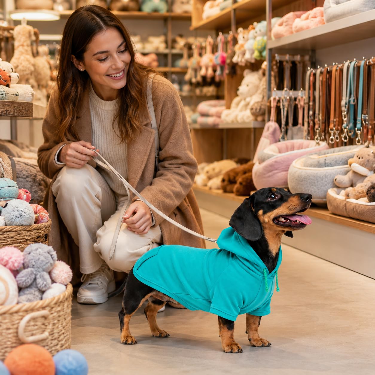 Lovelonglong Abbigliamento per animali domestici Bassotto Vestiti Del Cane Cappotto Felpe con Cappuccio Inverno Autunno Felpa per Bassotto Cani 10 Colori 100% Cotone 2018 Nuovo (D-L, Verde)