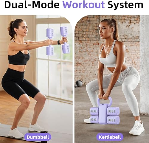 Miniatura 2 de Juego de mancuernas ajustables 2 en 1, 5 niveles mejorados, pesas de mano más pesadas para mujeres y hombres, cada una de 2.23.34.45.56.6 libras,