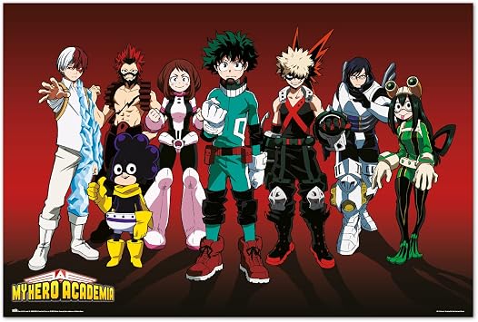 Official My Hero Academia Poster - 35.8 x 24.2 inches / 91 x 61.5 cm - Hero Version Poster - Shipped Rolled Up - Cool Posters - Art Poster - Posters & Prints - Wall Posters