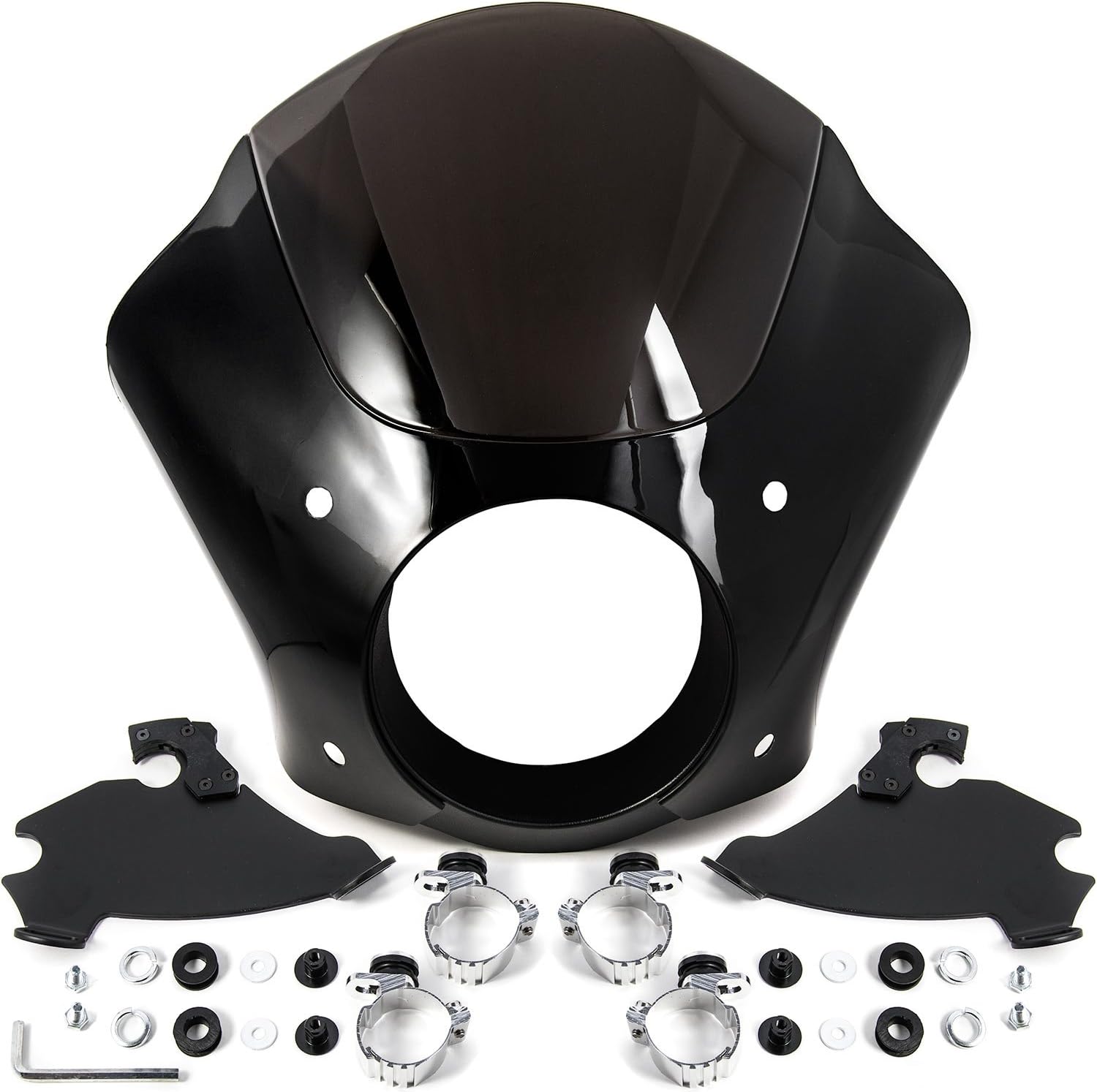 Krator Black & Smoke Quarter Fairing Windshield Kit + Fork Mounting