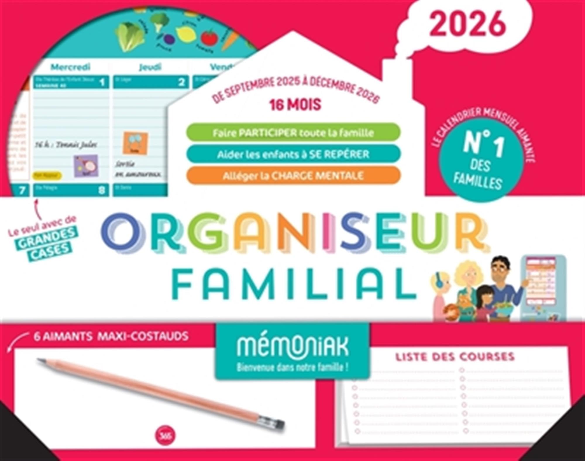 365 PARIS Organiseur familial Mémoniak 2026
