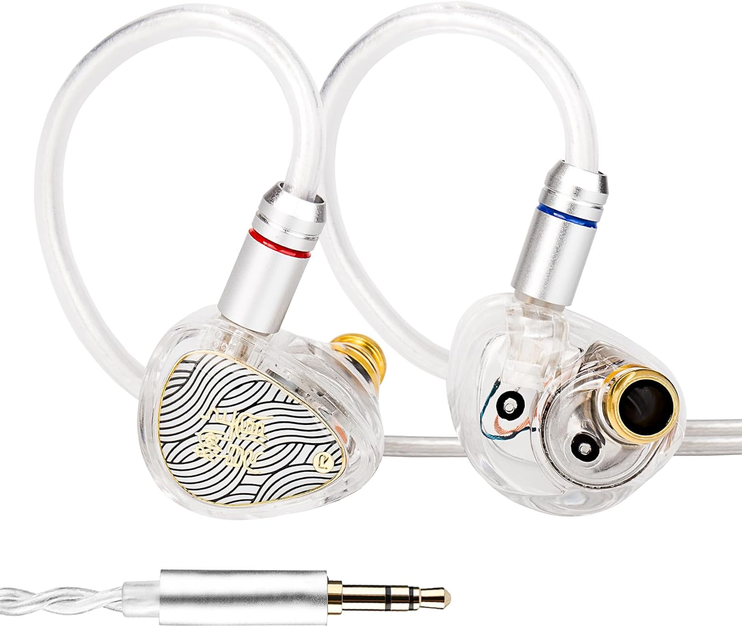 Kinboofi WAN'ER S.G II in Ear Monitor, HiFi Quality Wired Earbuds,10mm Dynamic Driver PET Diaphragm Gaming Earphones,Noise Isolation IEM Headphone with Detachaable 2pin Cable (3.5mm, Clear White)