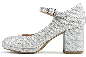 CITYCLASSIFIED Eaton Women Square Toe Mary Jane Comfortable Cushion Medium Block Heel Pump Shoe