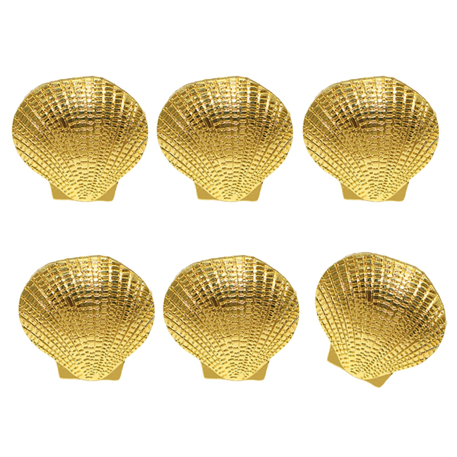 Recyclable Metal Napkin Circlets Highlighting Cowrie Echinoderm Theme Coastal Dinnerware for Modern Kitchens Coastal Residence Dining Deck