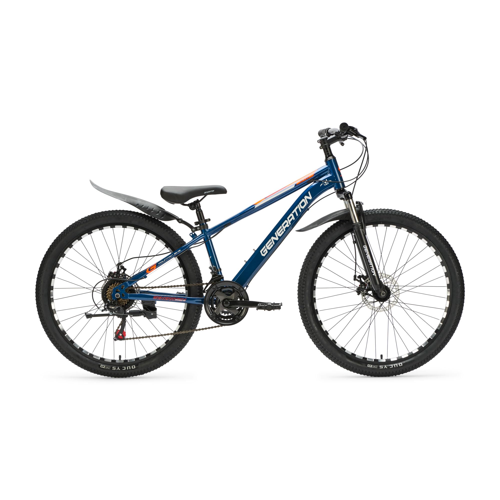Generation M-760 Mountainbike 26 Zoll - Kinderfahrrad mit Schutzblechen - Scheibenbremsen - 21 Gänge - Blau