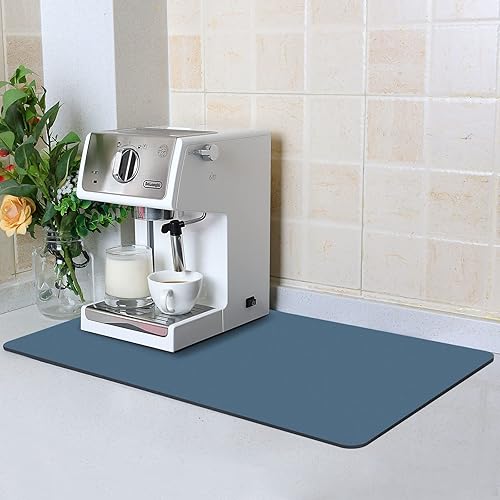 Miniatura 9 de Tapete de café  Tapete pequeño absorbente de secado de cocina de 12 x 16 pulgadas para platos, tapete de barra de café fácil de limpiar para