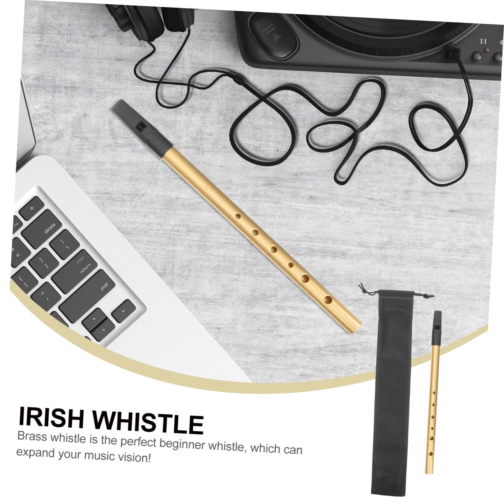 VICASKY Children's Professional Wind Instrument Clarinet 6-hole Elegant Gold Finish Present