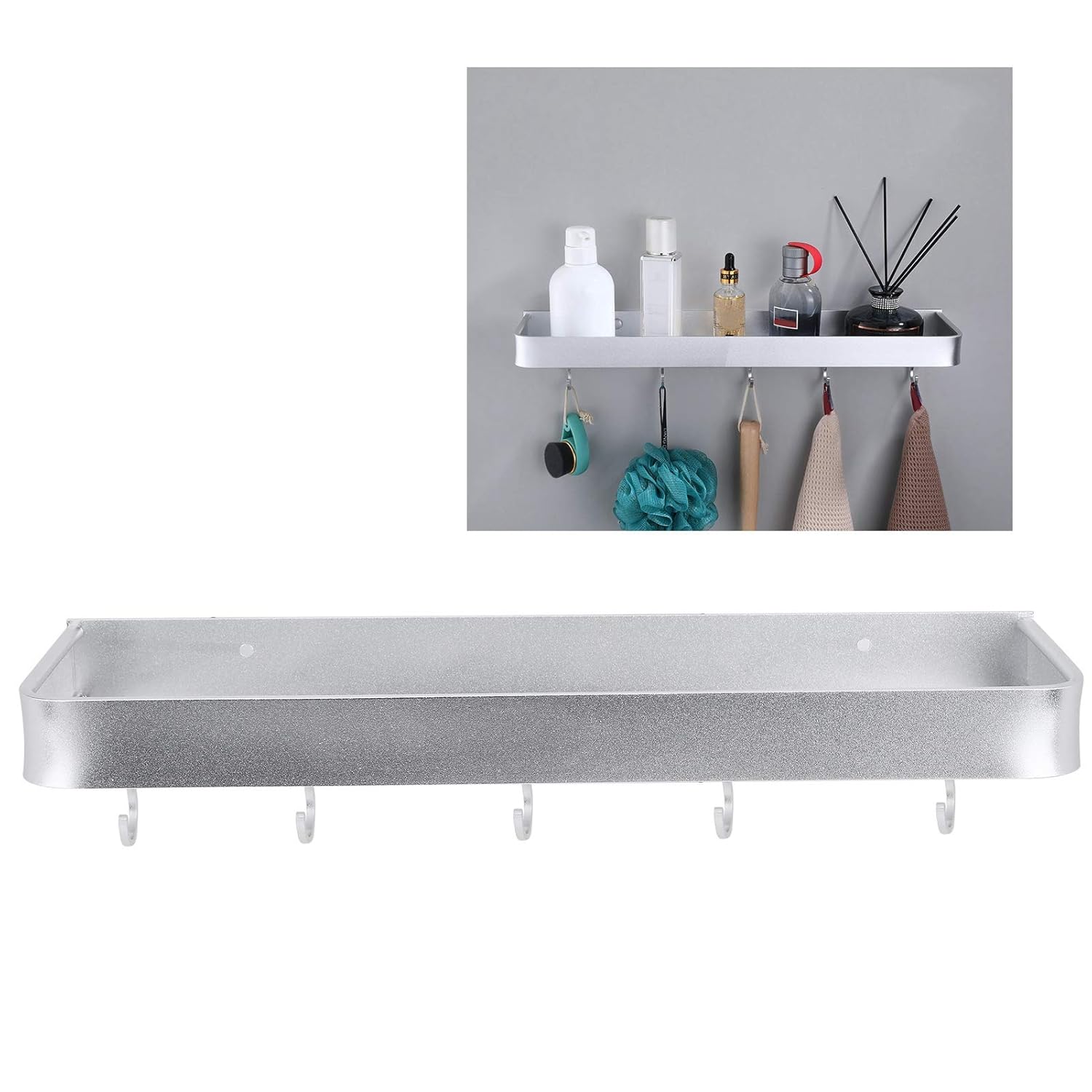 Topyond Shower Caddy Shelf Wall Mounted Shower Organizer arge Capacity Rustproof Shower Shelves Multifunctional Shower Rack for Kitchen