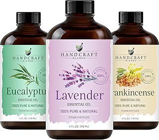 Handcraft Blends Frankincense Essential Oil, Lavender & Eucalyptus Essential Oil – Huge 4 Fl. Oz – 100% Pure and Natural E...