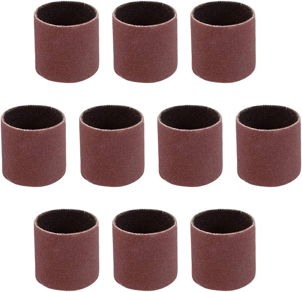 uxcell 1 Inch x 1 Inch Sanding Sleeves 240 Grits Sandpapers Band Drums 10 Pcs
