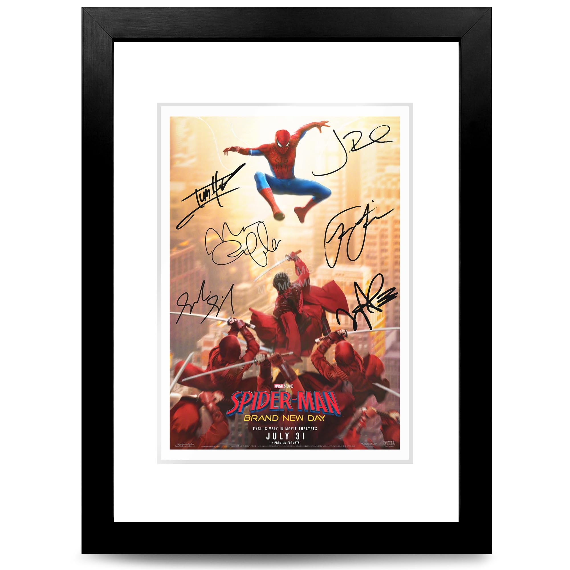 Spider-Man: Brand New Day Movie Cast Signed Poster Print Picture Display Autograph Memorabilia Film Fans Gift A4/A3 Tom Holland Zendaya Jacob Batalon (Day 3, A4 Framed & Mounted)