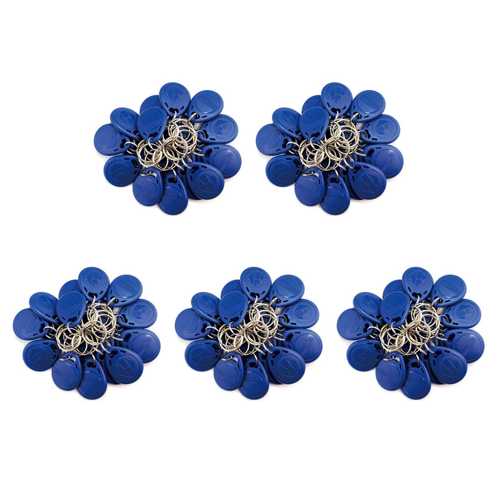 Baglaum 250 PCS Writable 125KHz RFID Key Fob Proximity ID Card Token Tag Rewritable T5577 Universal, Blue