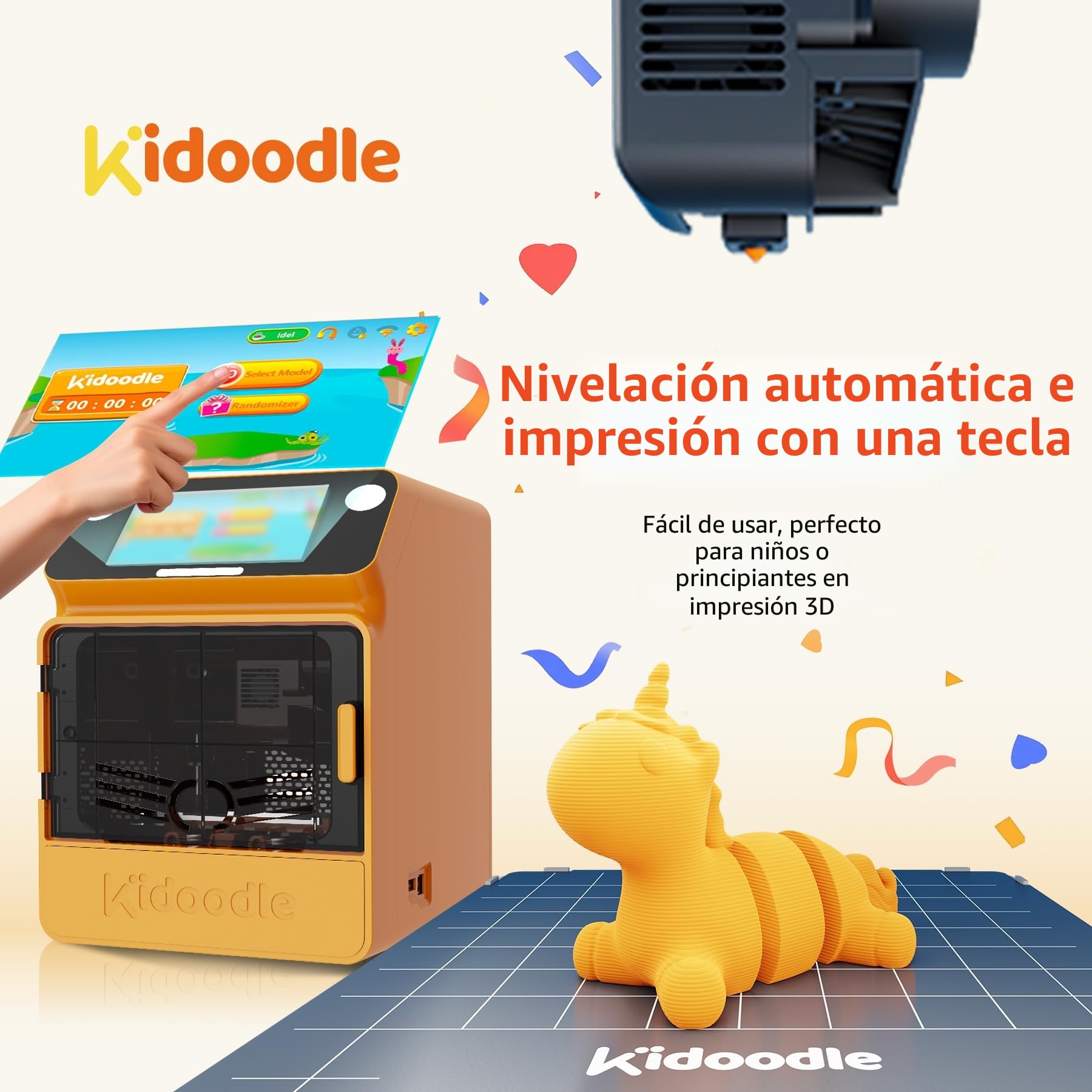 Mini impresora 3D para niños, segura para niños, impresora 3D de juguete, material educativo STEM, control por Wi-Fi y aplicación, actualización semanal de la biblioteca de juguetes, pantalla táctil
