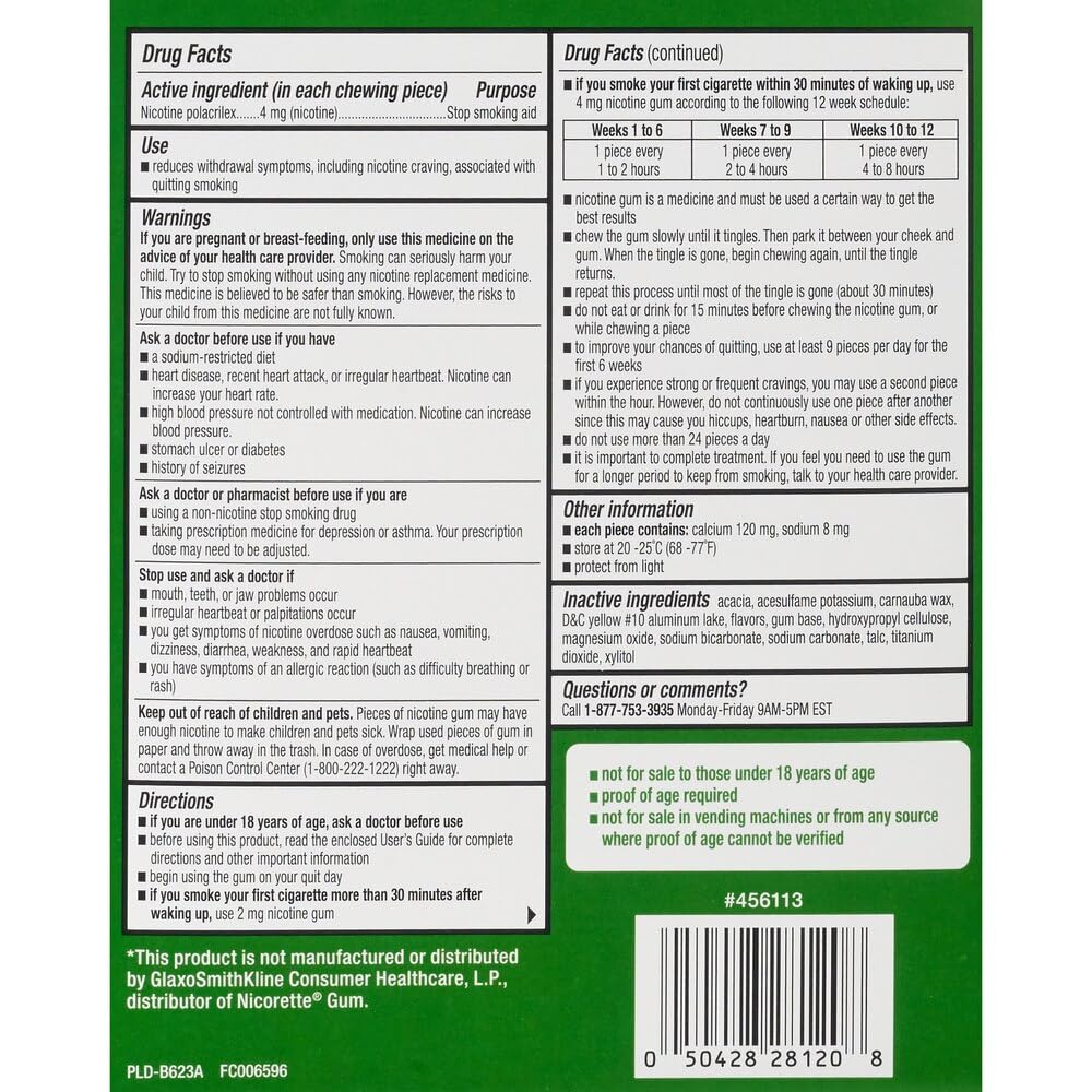 Amazon.com: CVS Health Sugar Free Nicotine Gum, Mint, 4mg, 160 ct : Health  & Household
