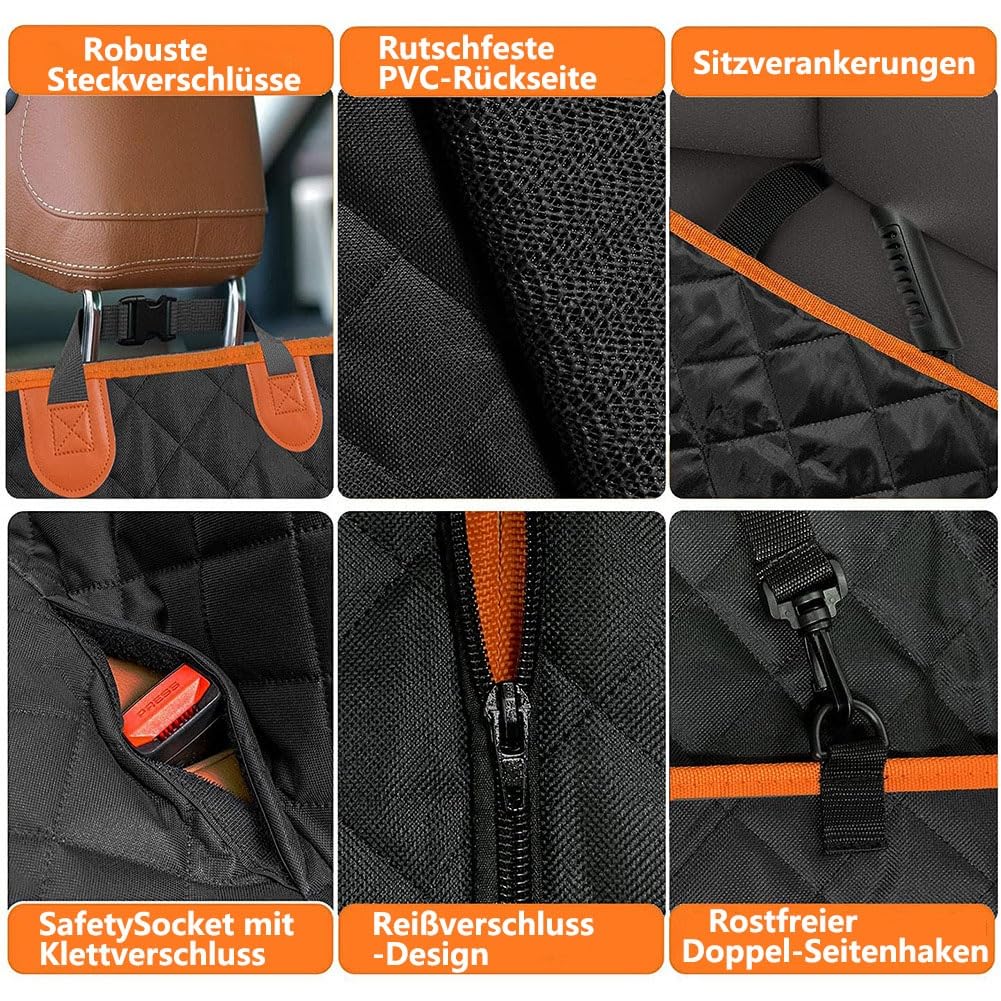 Hundedecke Auto Rückbank kompatibel mit Hyundai Tucson 2021-2024 Kratzfest 600D Oxford Kofferraum Matte Wasserfest