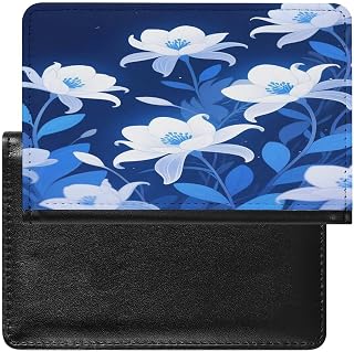 Blue And White Flowers Passport Holder for Travel | Waterproof PU Leather Passport Cover, Slim Passport Wallet, Fashion Passport Protector, Travel Accessories for Women and Men