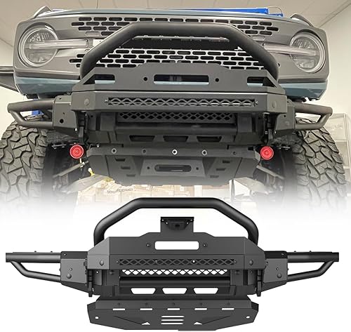 Miniatura 8 de Bronco Parachoques modular delantero para Ford Bronco 2021 2022 2023 2024 24 puertas (excluye Bronco Sport &amp; Raptor), parachoques todoterreno con