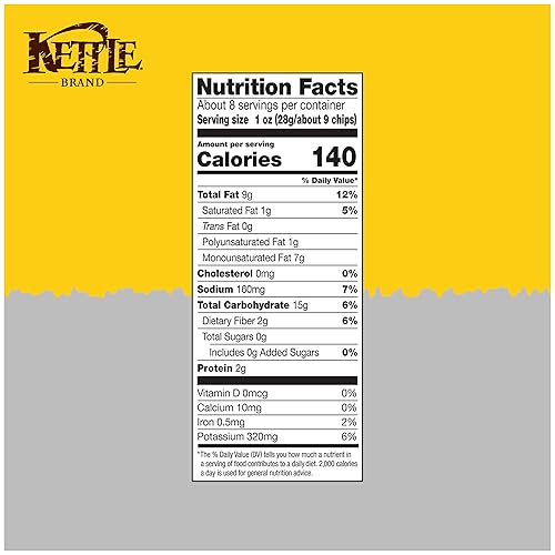 Vista 386 de Kettle Brand Papas fritas, papas fritas con ajo y parmesano, 7.5 onzas (paquete de 12)