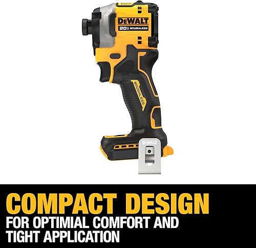 Miniatura 4 de DEWALT Kit de taladro de impacto inalámbrico ATOMIC de 20 V, 1/4 de pulgada, batería y cargador incluidos (DCF850E1)