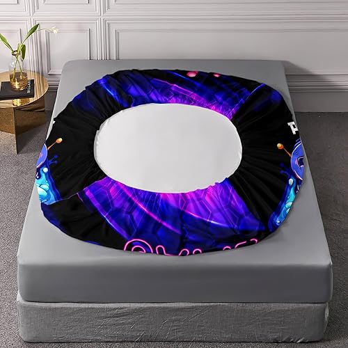 Miniatura 5 de AILONEN Juego de sábanas bajeras para gamer, tamaño individual XL, juego de sábanas para videojuegos, juego de sábanas de juegos hexagonales de