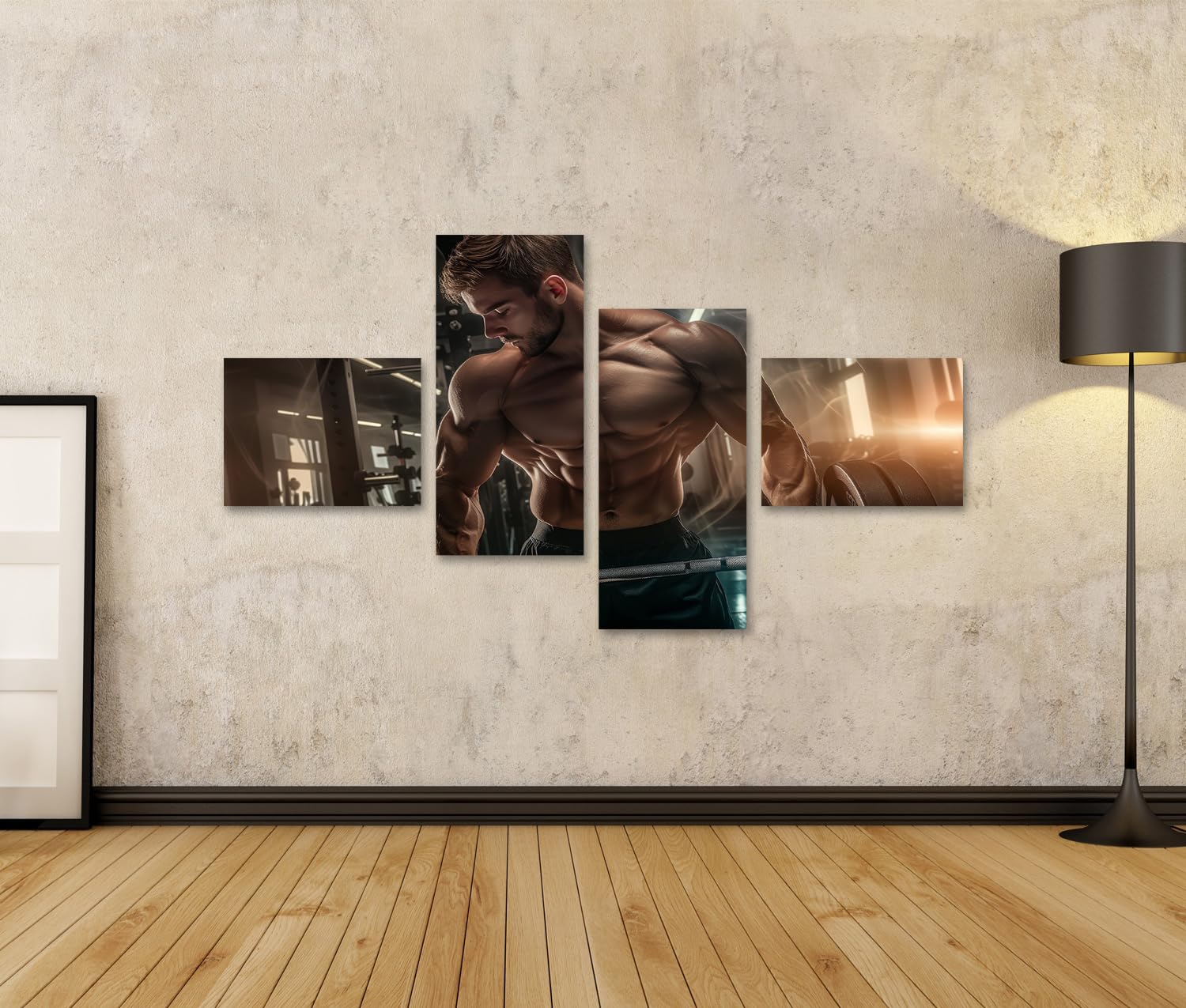islandburner Quadro su tela uomo muscoloso sollevamento pesi in palestra per gli appassionati di fitness palestra Immagini da parete poster