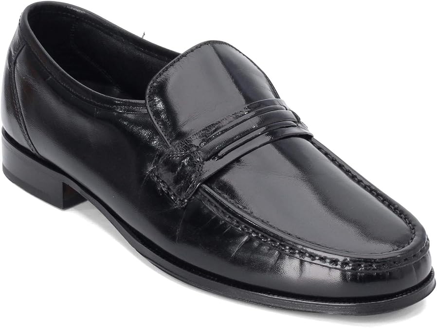 Florsheim Men's Como Moc Toe Strap Loafer Black/Medium / 10.5