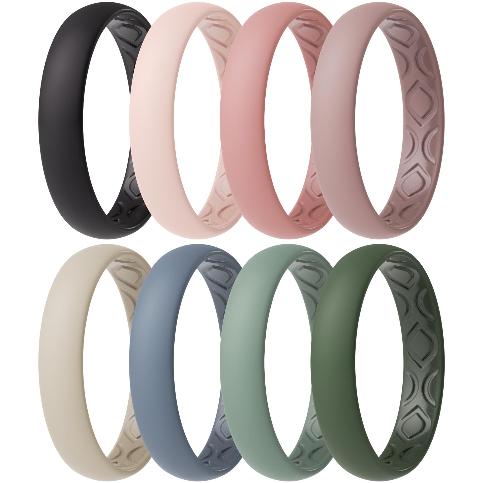 ThunderFit Women Breathable Silicone Bridal Rings Sets For Her, 4mm Wide