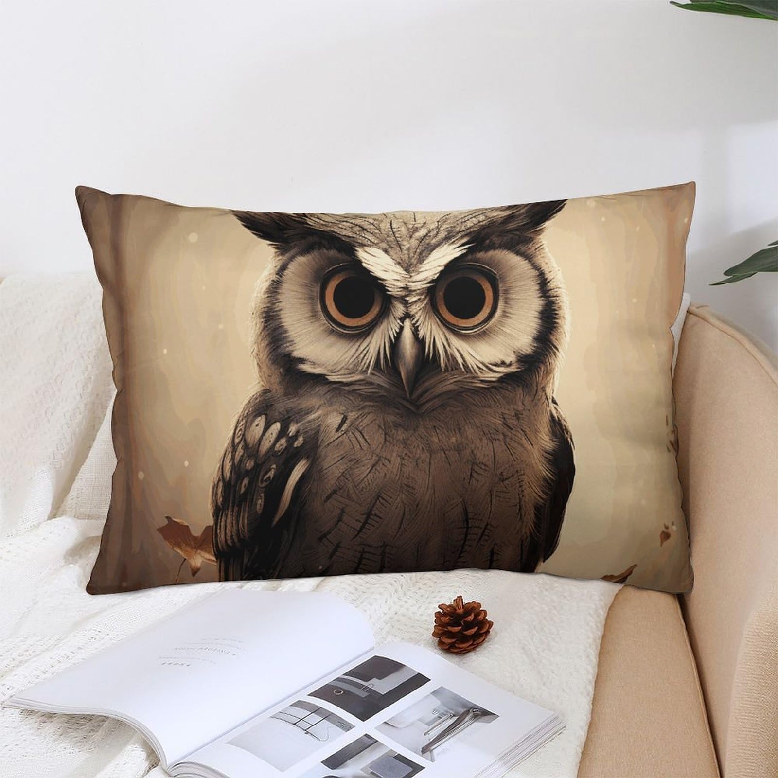 NTVOWPZO Decoration Throw Pillow Covers 12 "x20 Pillowcases Covers Cute Owl Soft Pillowcases Modern Farmhouse Home Decor Sofa Cushions Covers for Couch Bed Living Room