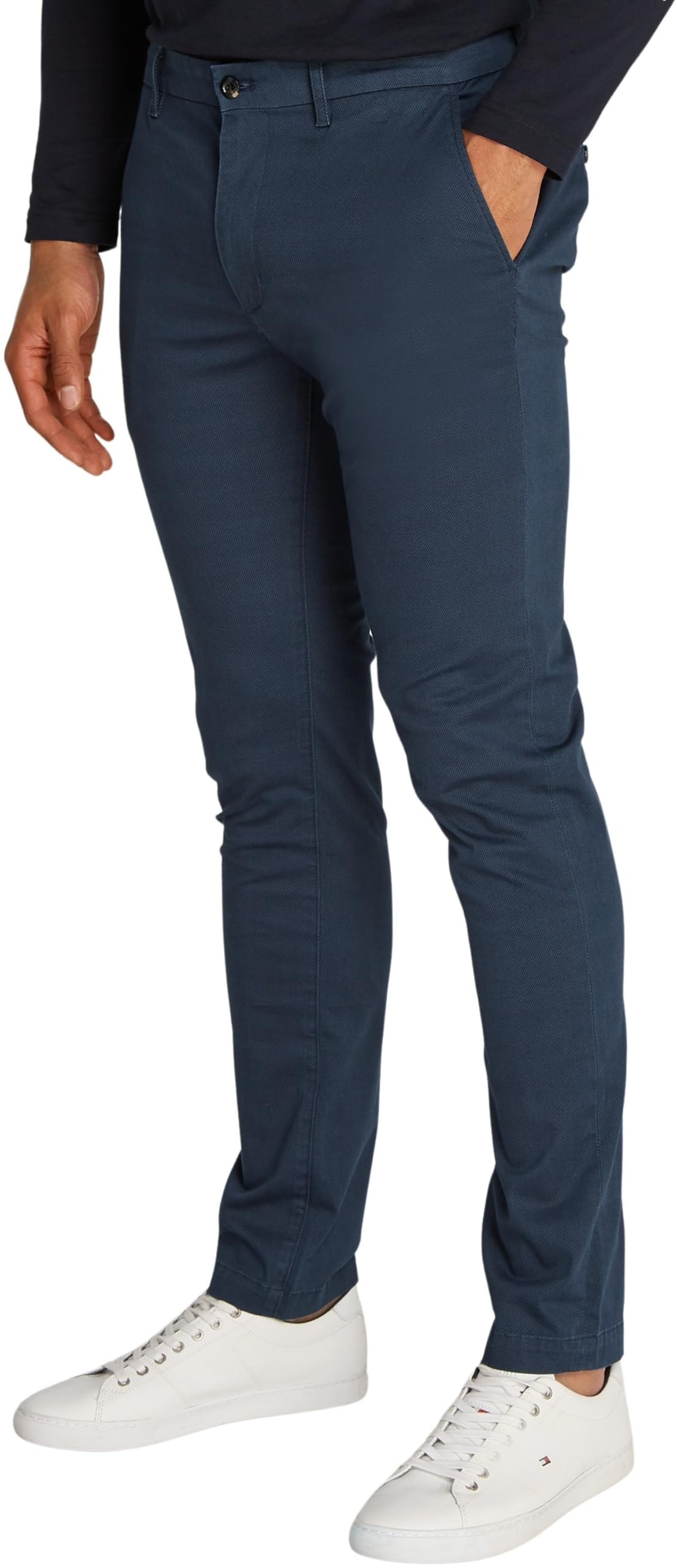 Tommy Hilfiger Men's Printed Structure Bleecker Slim Fit Chinos, Blue (Desert Sky), 30W/30L
