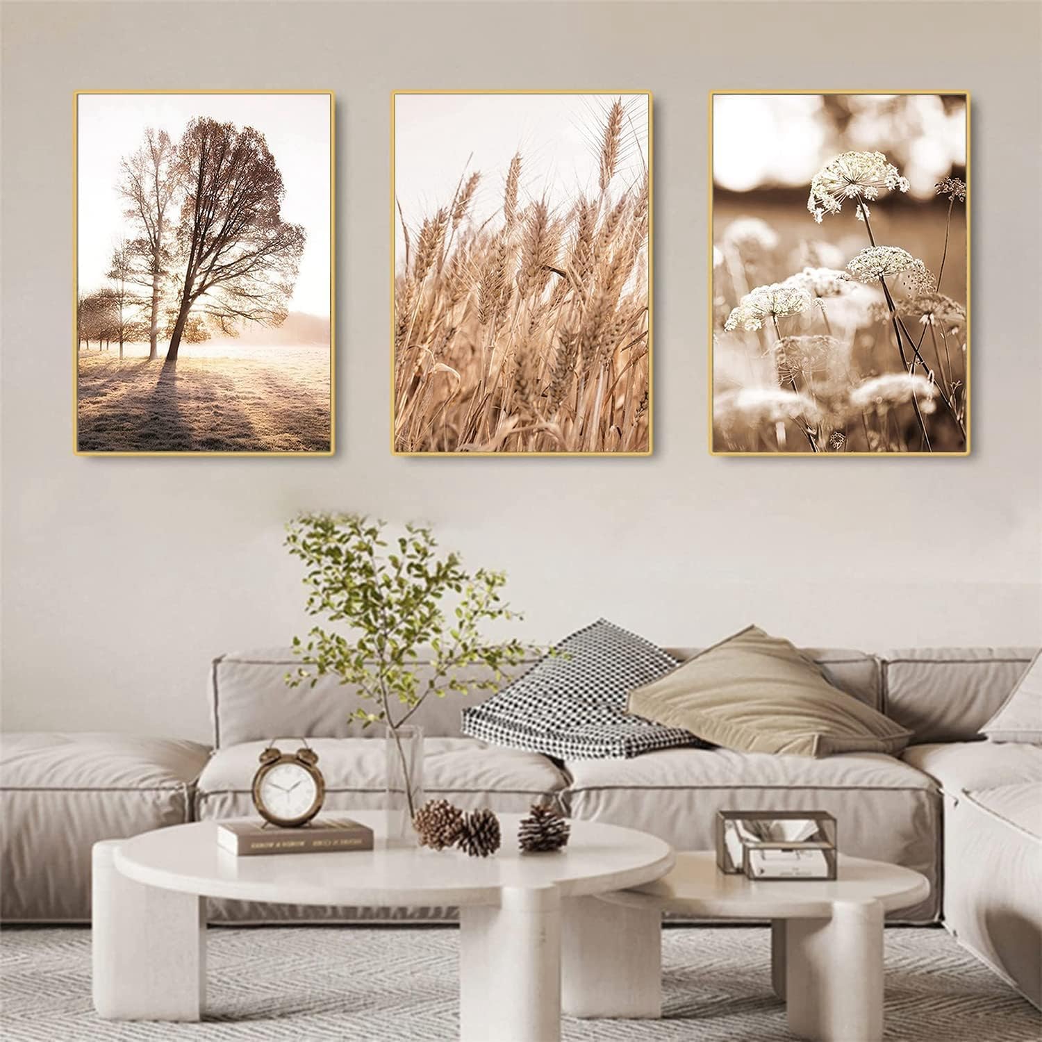 LPFNSF Beige Home Decoration Poster, Modern Reed Plant Decoration Landscape Painting, Bedroom, Living Room - Image 4