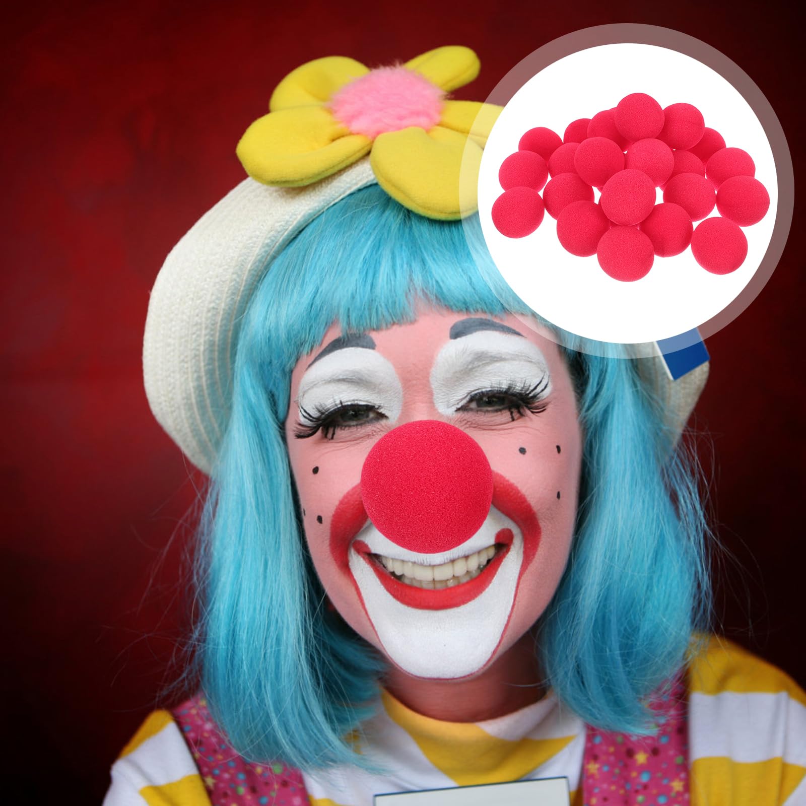 Alipis 50 Pcs Red Clown Noses: 50mm Foam Sponge Circus Noses - Image 4