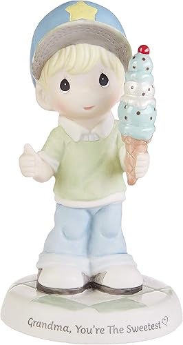 Miniatura 3 de Precious Moments 193017 Grandma You're The Sweetest Boy with Ice Cream Cone Bisque Figura de porcelana, talla única, multicolor