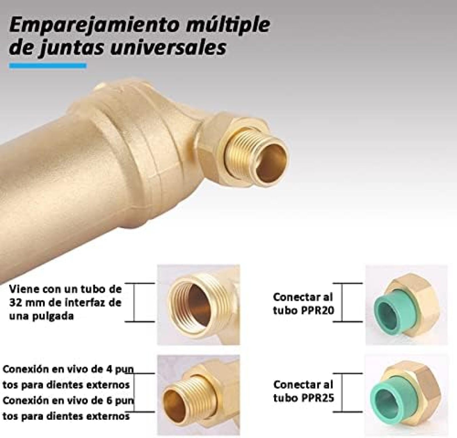 Préfiltre à eau en acier inoxydable pour tuyau d'eau de puits, système de filtre à eau chaude de 40 microns pour purification de toute la maison