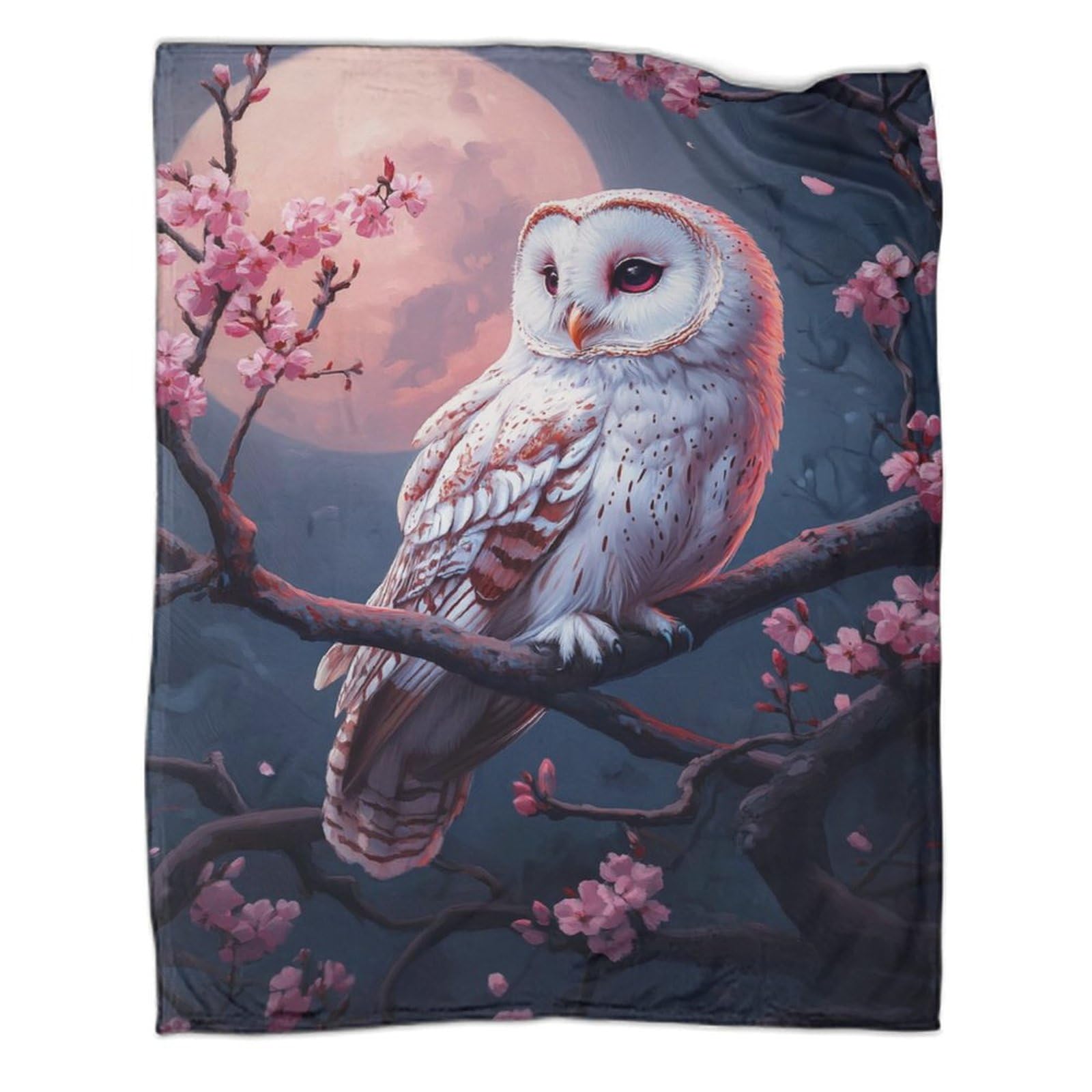 Couverture chouette en microfibre chaude contre le froid hivernal