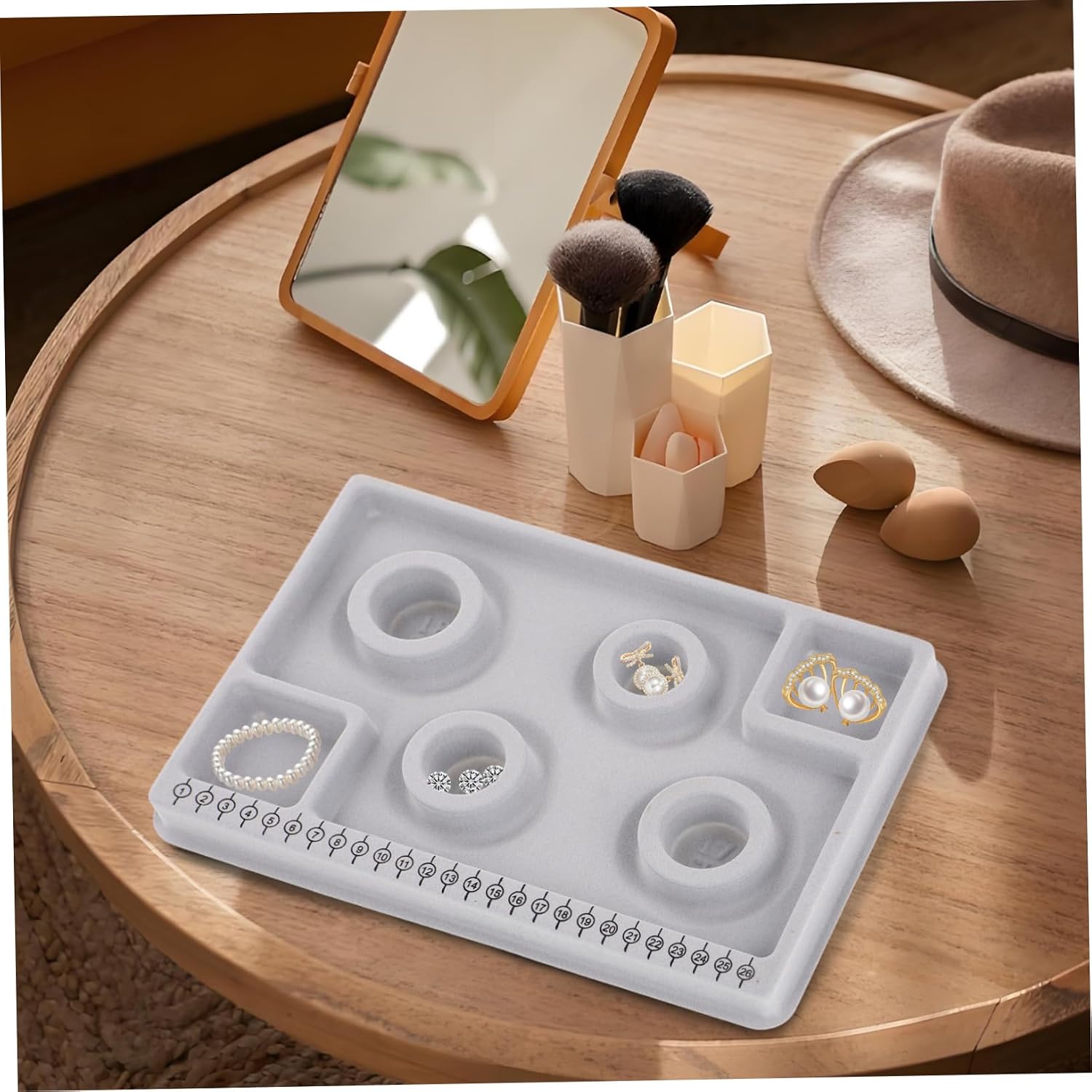 CHILDWEET Bead Design Board Jewelry Tray for Diy Projects Organized Compartments for Beads and Tools Stylish and Practical Jewelry Production Tray for Bracelet Making